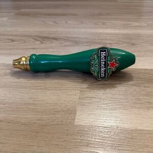 Heineken Beer Tap Handle Green Gold Star Logo Vintage Bar Decor Collectible